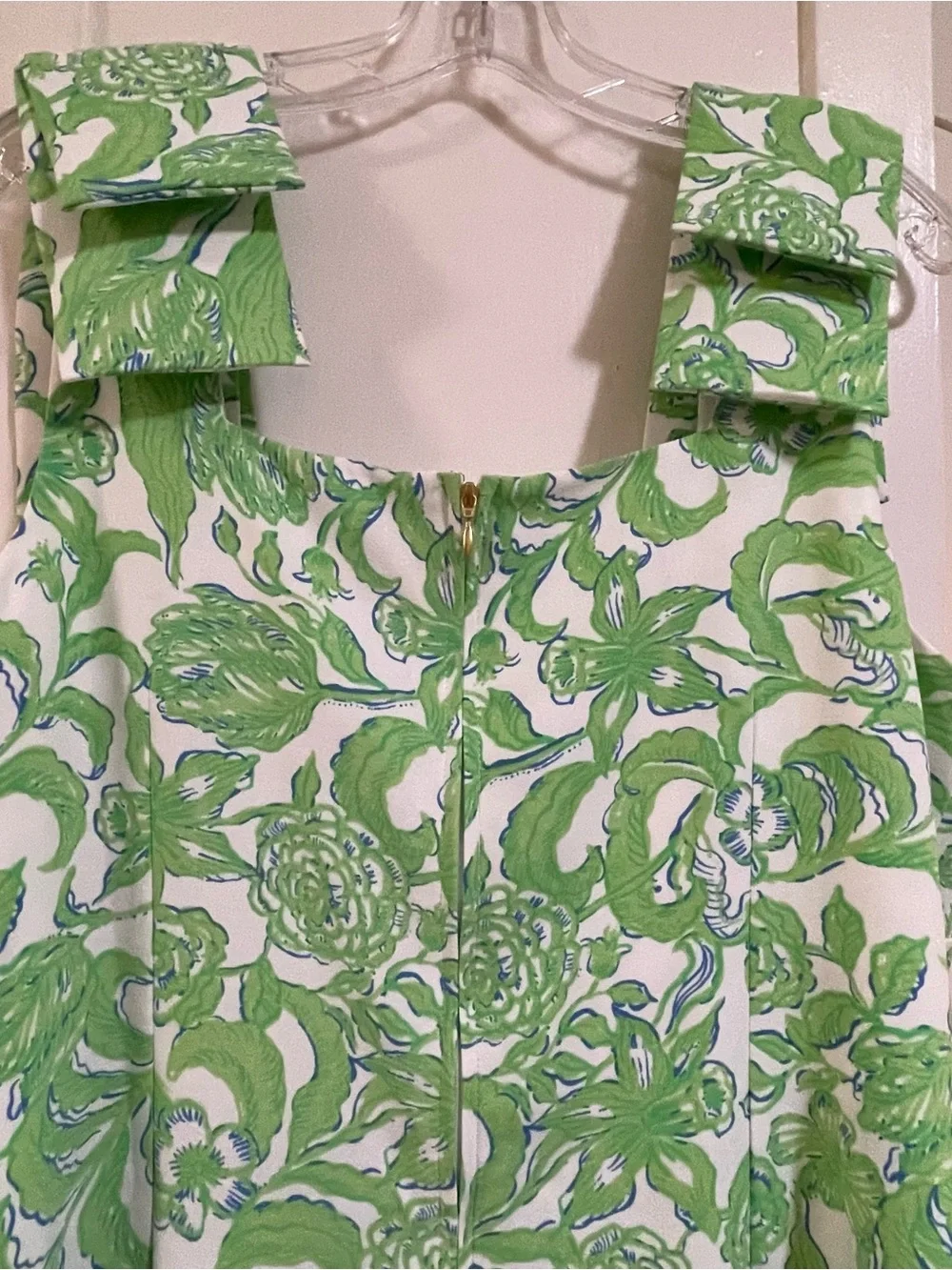 Lilly Pulitzer Green white blue anders skirted romper size large - Picture 8 of 10